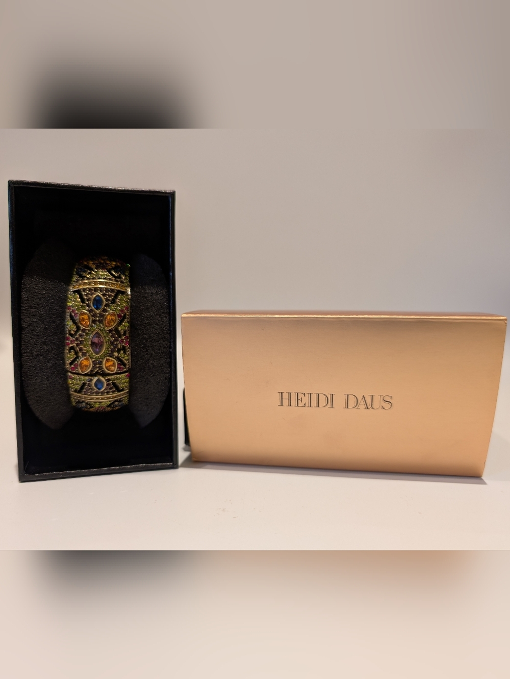 Heidi Daus Jeweled Wide Cuff Peek A Boo Watch Bracelet - NWT